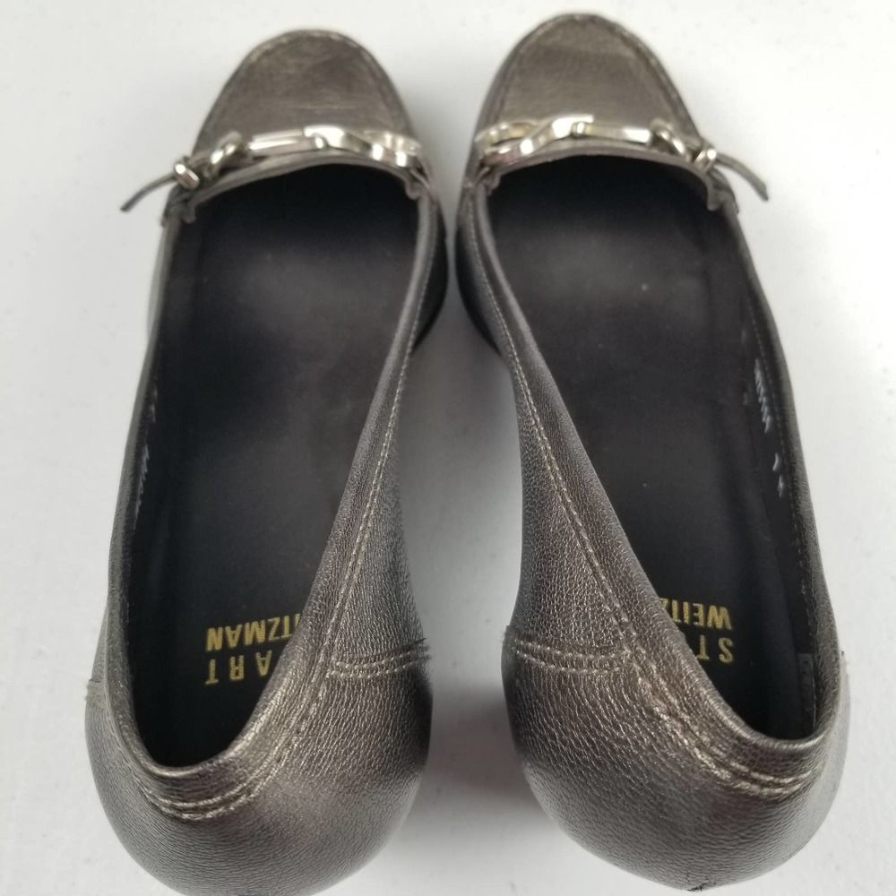 Stuart Weitzman Metallic Block Heel Pumps Silver … - image 5